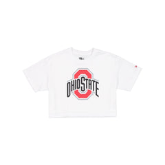 Ohio State Buckeyes Summer Women's White Cropped Jersey T-Shirt