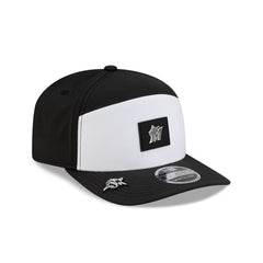 Miami Marlins 2026 Clubhouse Black & White Split Panel 9SEVENTY Stretch-Snap Hat