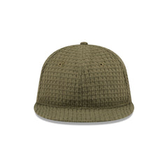 New Era Cap Waffle Knit Olive Retro Crown 9FIFTY Strapback Hat