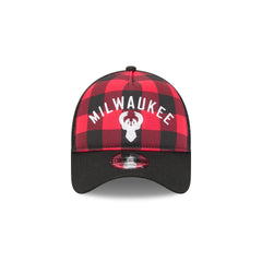 Milwaukee Bucks Evergreen Check 9FORTY A-Frame Trucker Hat