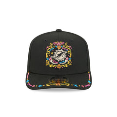 Miami Dolphins Black Color Pop 9SEVENTY Stretch-Snap Hat