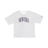 New Era Branded College White Pinstripe T-Shirt