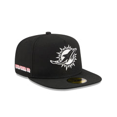 Just Caps Chiseled Logo Miami Dolphins 59FIFTY A-Frame Fitted Hat