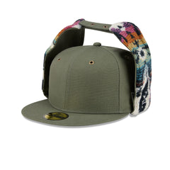 New Era Cap Canvas Olive Dog Ear 59FIFTY Fitted Hat
