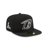 Just Caps Chiseled Logo Baltimore Ravens 59FIFTY A-Frame Fitted Hat