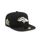 Just Caps Chiseled Logo Denver Broncos 59FIFTY A-Frame Fitted Hat