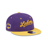 Los Angeles Lakers Chainstitch Script Retro Crown 9FIFTY Snapback Hat