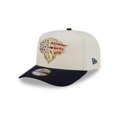 New York Knicks Chrome White Stars and Stripes 9FIFTY A-Frame Snapback Hat