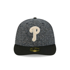Philadelphia Phillies Three Looms Tweedy Cotton Black 59FIFTY Fitted Hat