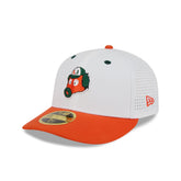 New Era x adidas Miami Hurricanes White Mascot Low Profile 59FIFTY Fitted Hat
