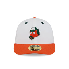 New Era x adidas Miami Hurricanes White Mascot Low Profile 59FIFTY Fitted Hat