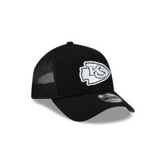 Kansas City Chiefs Side Script Black 9FORTY A-Frame Trucker Hat