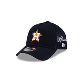 Houston Astros Side Script 9FORTY A-Frame Trucker Hat