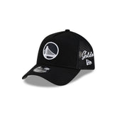Golden State Warriors Side Script Black 9FORTY A-Frame Trucker Hat