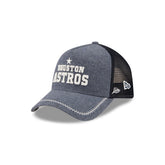 Houston Astros Navy Brushed Chambray 9FORTY A-Frame Trucker Hat