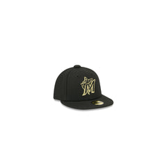 Miami Marlins Gold Logo Mini 59FIFTY Fitted Hat