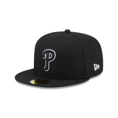 Philadelphia Phillies Black and White Basic 59FIFTY Fitted Hat