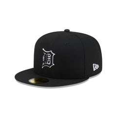 Detroit Tigers Black and White Basic 59FIFTY Fitted Hat