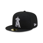 Los Angeles Angels Black and White Basic 59FIFTY Fitted Hat