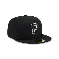 Pittsburgh Pirates Black and White Basic 59FIFTY Fitted Hat