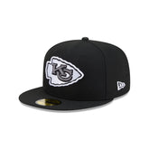 Kansas City Chiefs Black and White Basic 59FIFTY Fitted Hat