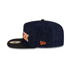 New York Knicks Navy Denim 59FIFTY A-Frame Fitted Hat