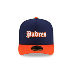 Just Caps Gothic Script San Diego Padres 59FIFTY A-Frame Fitted Hat