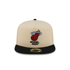 Miami Heat Hardwood Classics 2000s Gold 59FIFTY A-Frame Fitted Hat