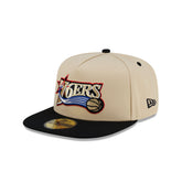 Philadelphia 76ers Hardwood Classics 2000s Gold 59FIFTY A-Frame Fitted Hat