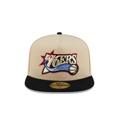 Philadelphia 76ers Hardwood Classics 2000s Gold 59FIFTY A-Frame Fitted Hat