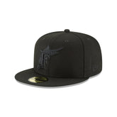 Florida Marlins Blackout Basic 59FIFTY Fitted Hat