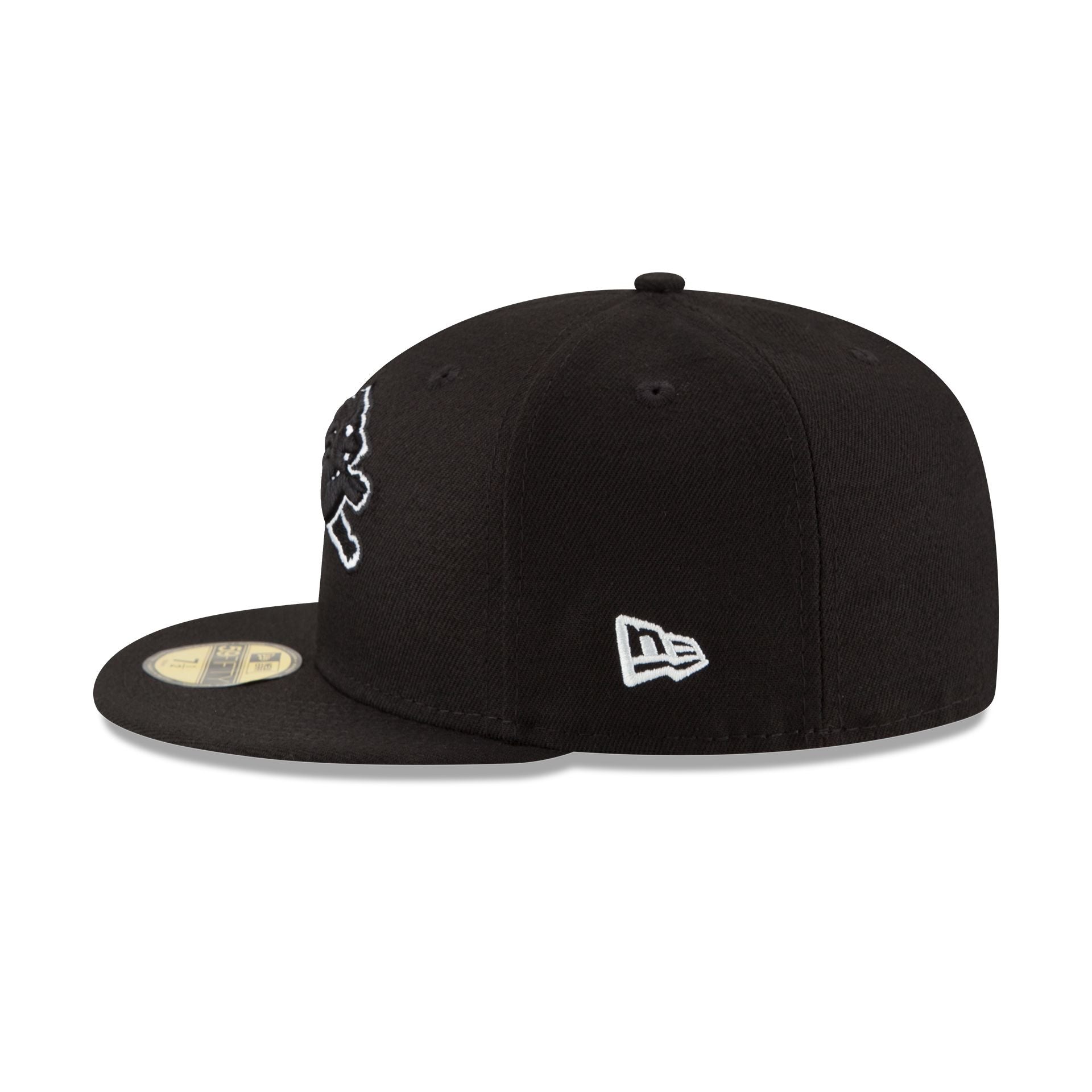 Detroit Lions Black & White 59FIFTY Fitted Hat