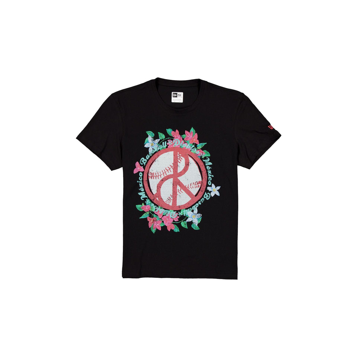 Diablos Rojos del M��xico Black Floral T-Shirt