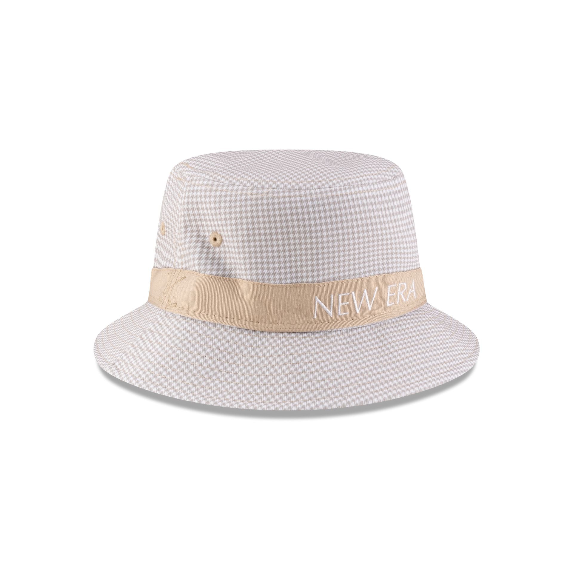New Era Cap Houndstooth Beige Bucket Hat