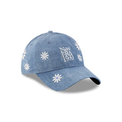 New Era Cap Flower Embroidery Light Denim 9TWENTY Adjustable Hat