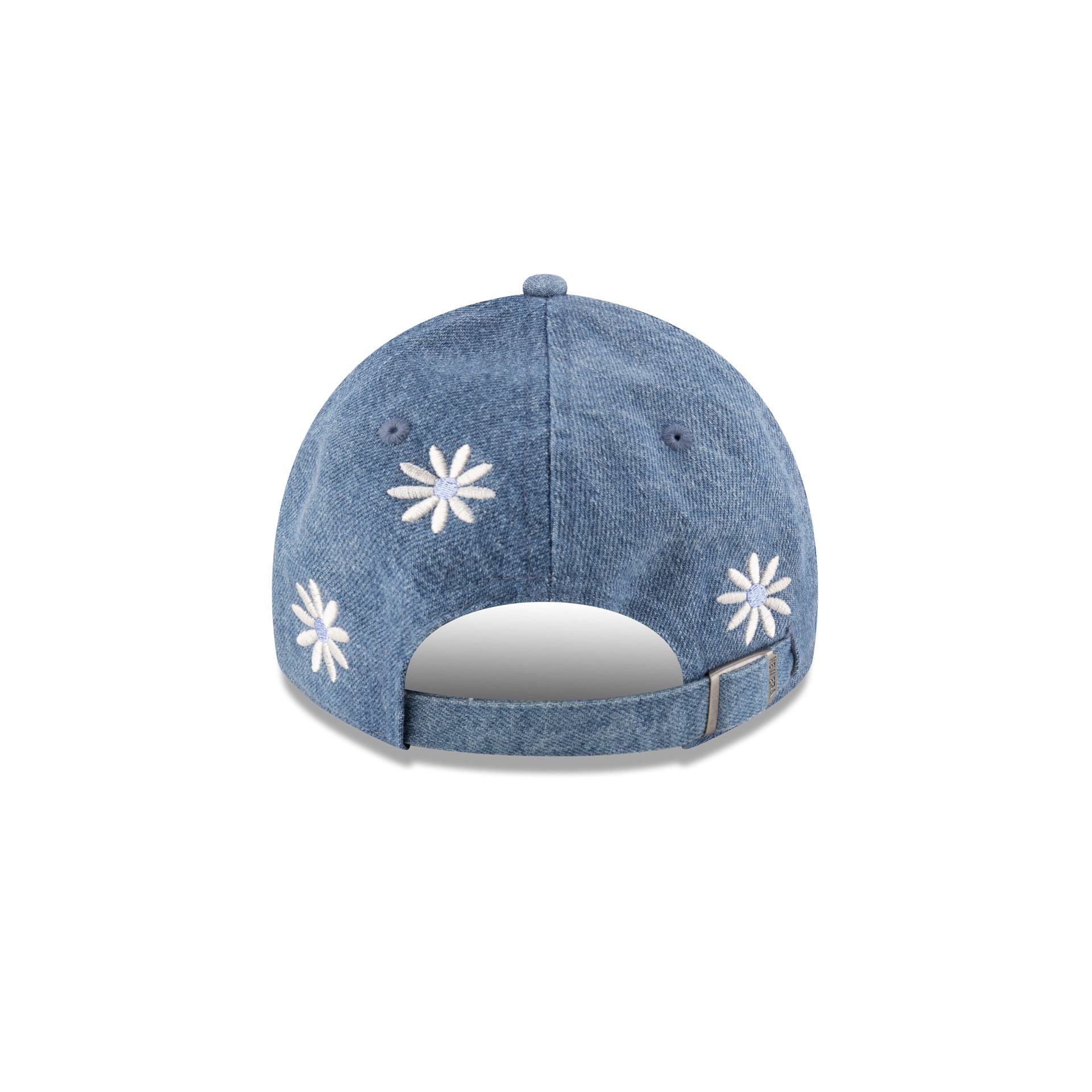 New Era Cap Flower Embroidery Light Denim 9TWENTY Adjustable Hat