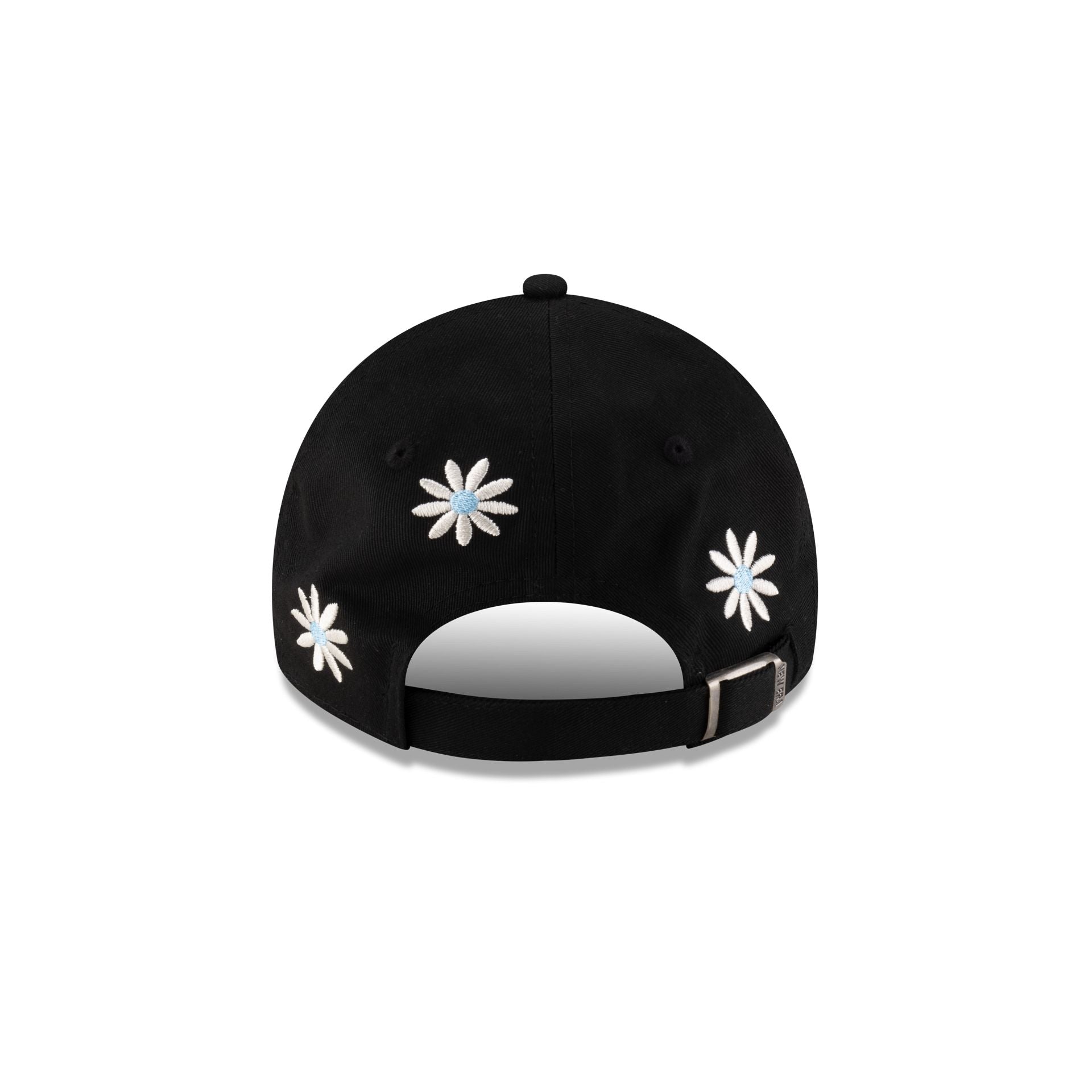 New Era Cap Flower Embroidery Black Denim 9TWENTY Adjustable Hat