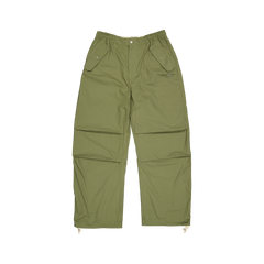 New Era Branded Loose Military Cargo Green Bark Pants