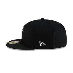 Los Angeles Dodgers Upside Down Logo Black 59FIFTY Fitted Hat
