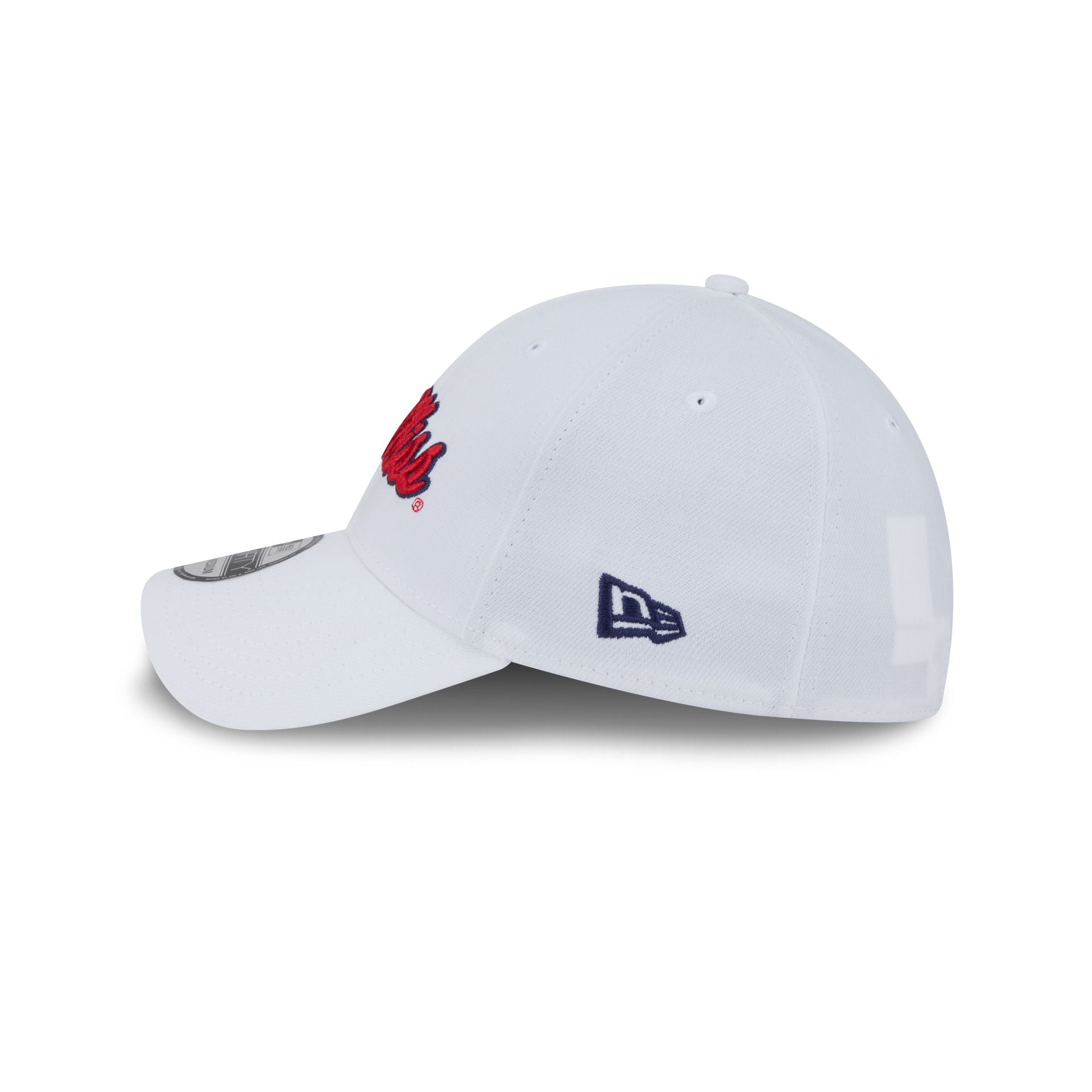 Mississippi Rebels Optic White 39THIRTY Stretch Fit Hat