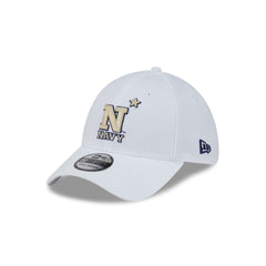 Navy Midshipmen Optic White 39THIRTY Stretch Fit Hat