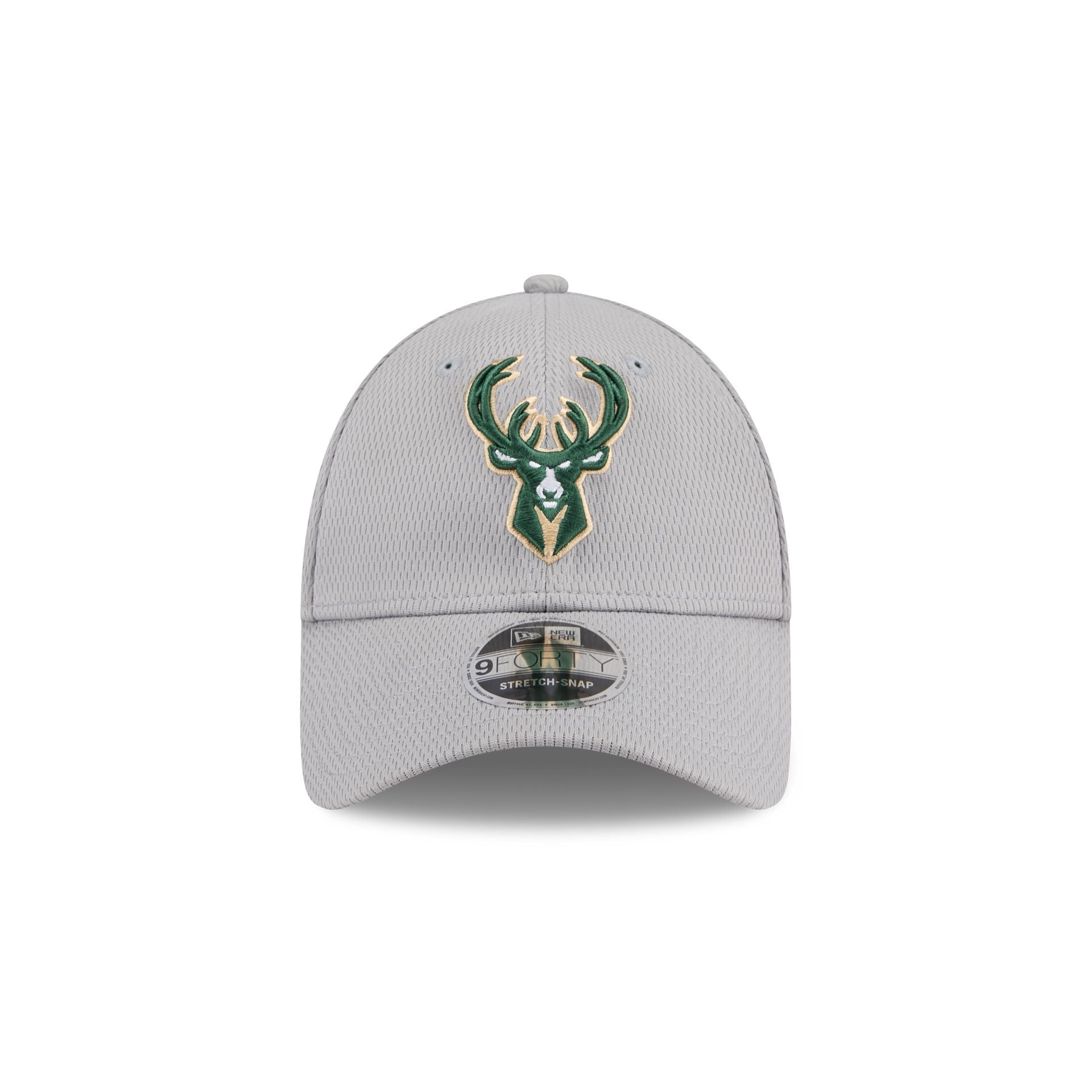 Milwaukee Bucks Gray 9FORTY Stretch-Snap Hat