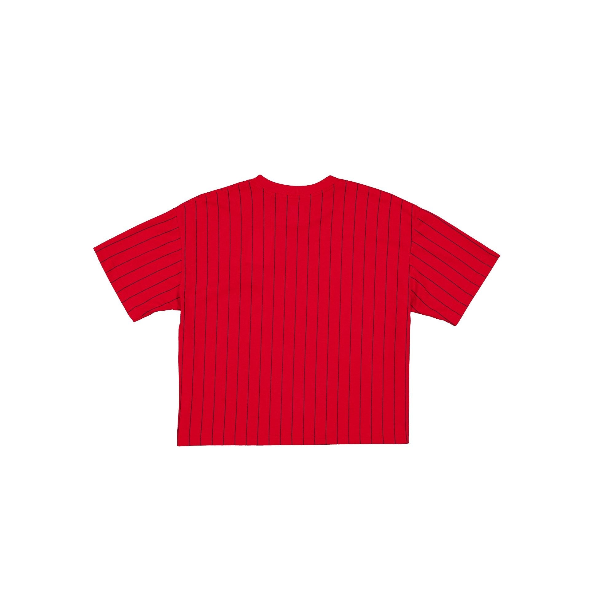 Kansas City Chiefs Throwback Women's Cropped Pinstripe T-Shirt