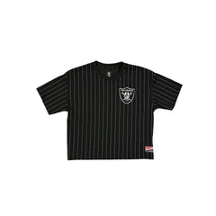Las Vegas Raiders Throwback Women's Cropped Pinstripe T-Shirt