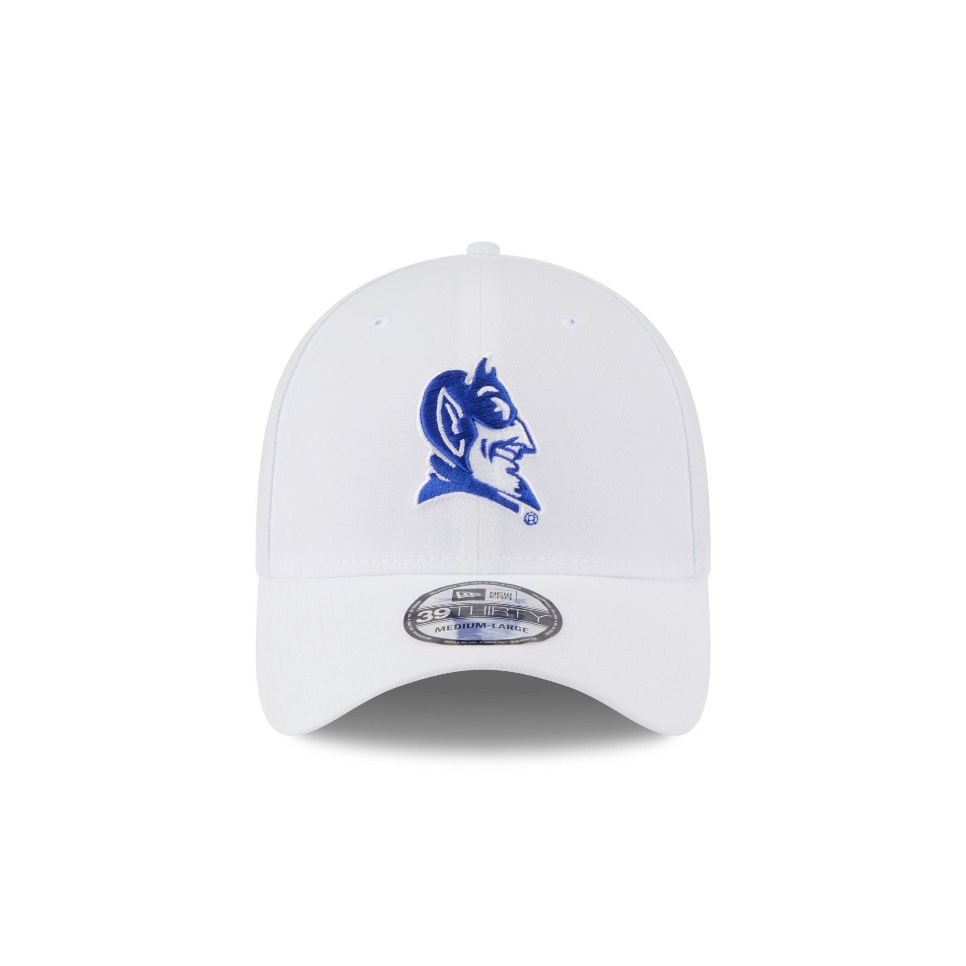 Duke Blue Devils Optic White 39THIRTY Stretch Fit Hat