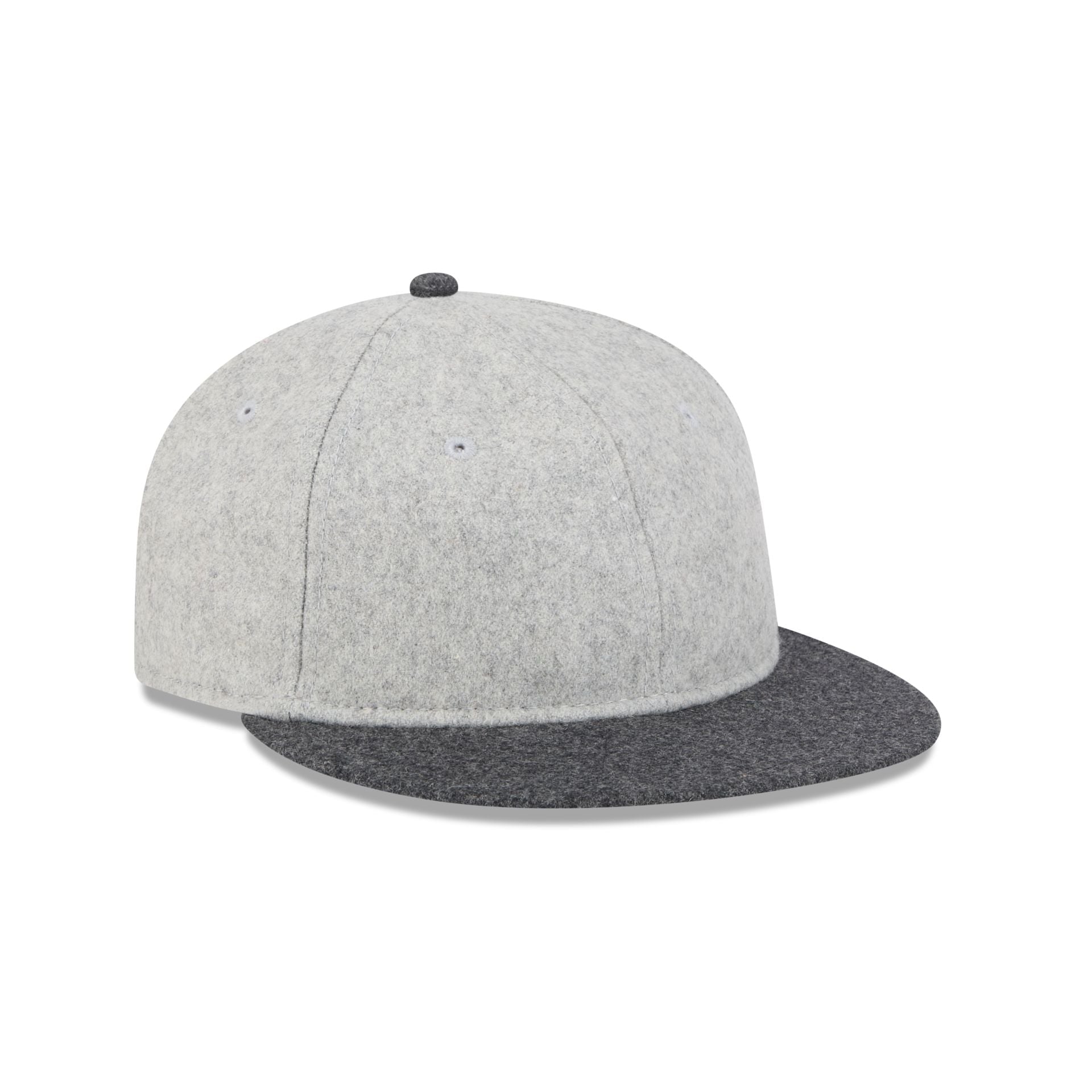 New Era Cap Heather Gray Melton Wool Retro Crown 59FIFTY Fitted Hat