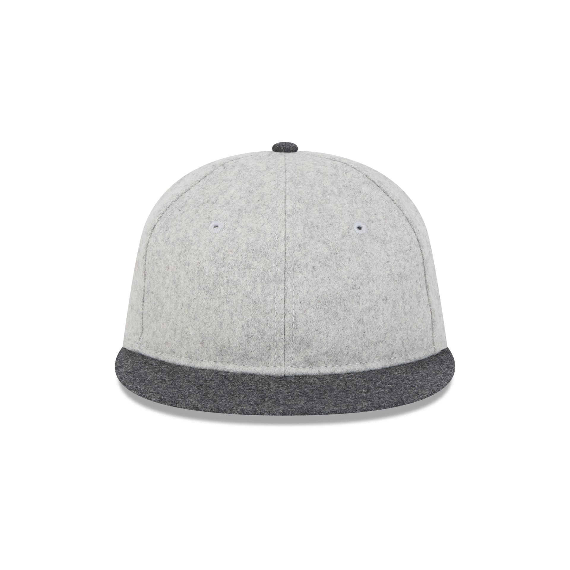New Era Cap Heather Gray Melton Wool Retro Crown 59FIFTY Fitted Hat