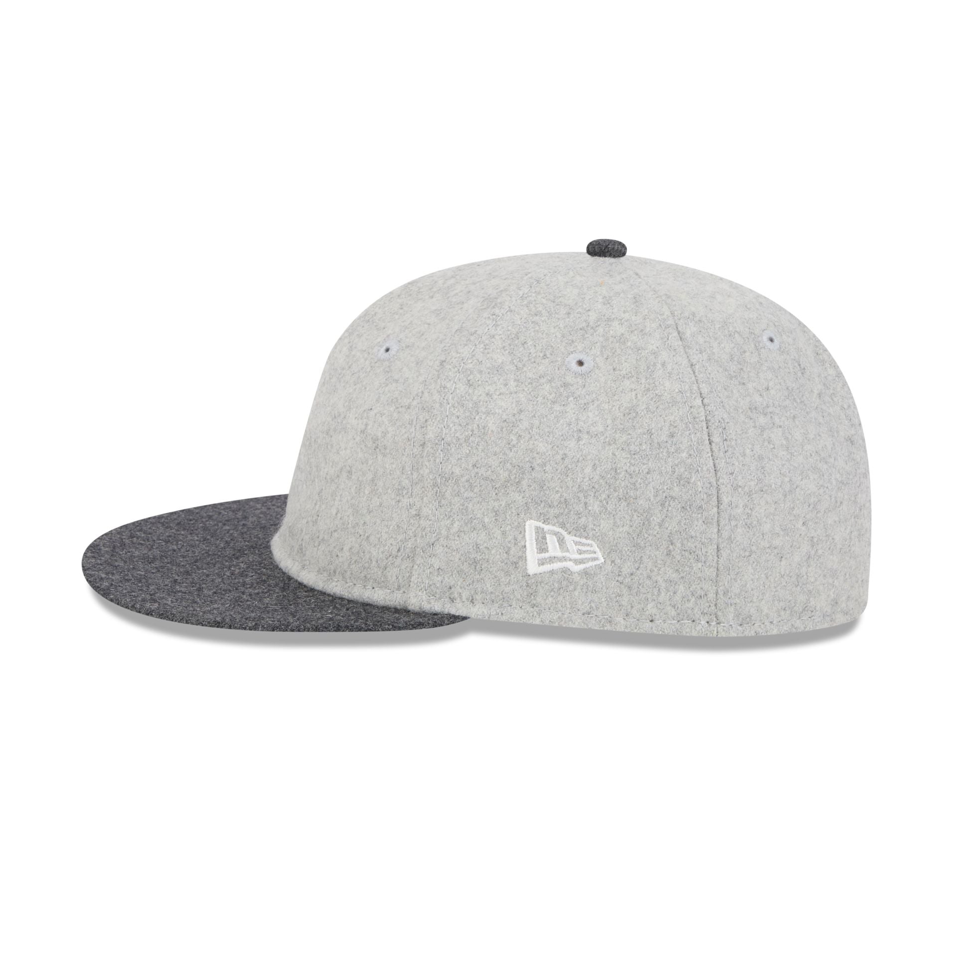 New Era Cap Heather Gray Melton Wool Retro Crown 59FIFTY Fitted Hat