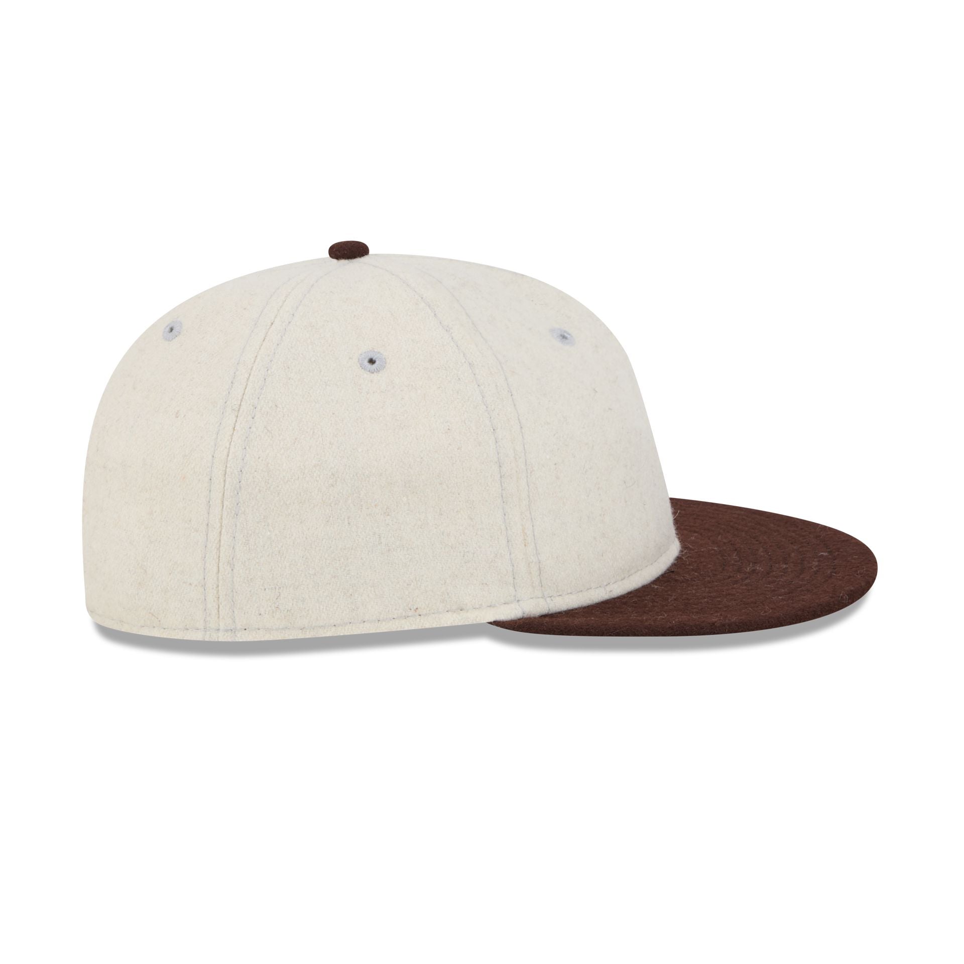 New Era Cap Heather Oatmeal Melton Wool Retro Crown 59FIFTY Fitted Hat