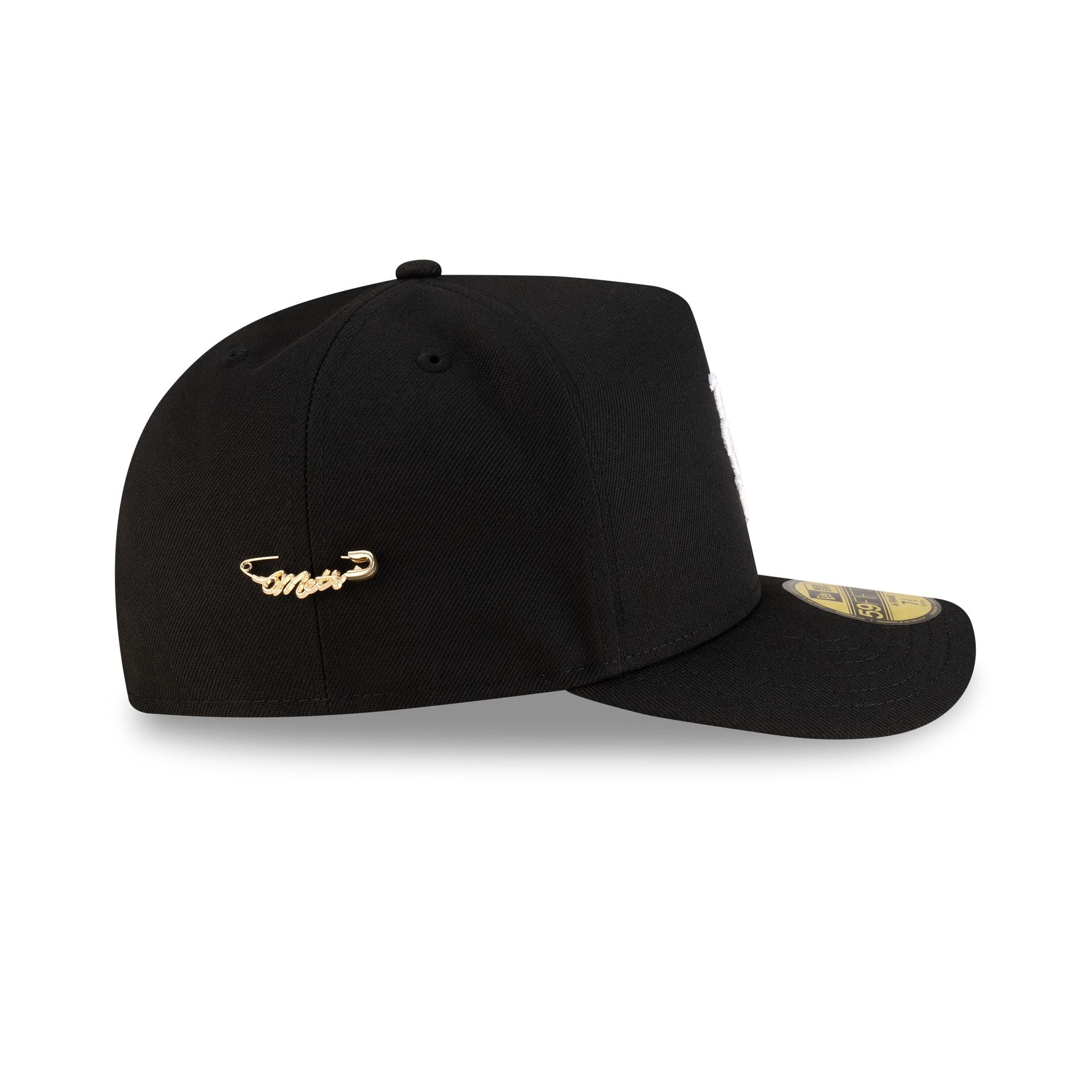 New York Mets Black Script Safety Pin 59FIFTY A-Frame Fitted Hat